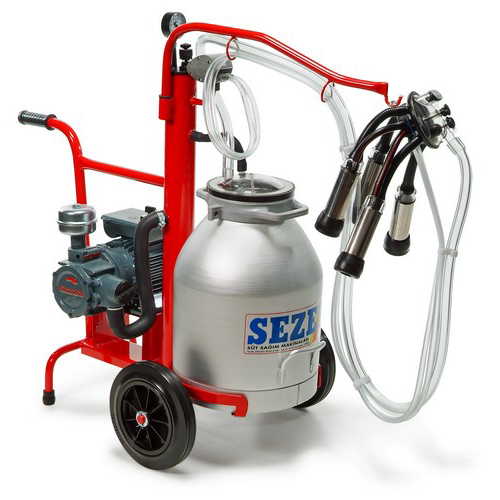 SEZER IMPLS 1 Seyyar Süt Sağım Makinesi – Aluminyum Güğümlü